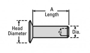 Заклепка с плоской головкой, Flat Head Rivet Blumag for CAT #7B-5048