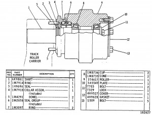 Опорный ролик в сборе, Carrier Roller Assembly Blumag for CAT #3T-4618 Опорный ролик в сборе, Carrier Roller Assembly Blumag for CAT #3T-4618
