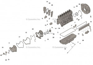 Комплект прокладок нижней части двигателя, Lower Engine Gasket Kit #3802376